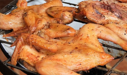 Cover Grilled Chicken, Sticky Rice, and Papaya Salad at Rama 9 Grilled Chi...