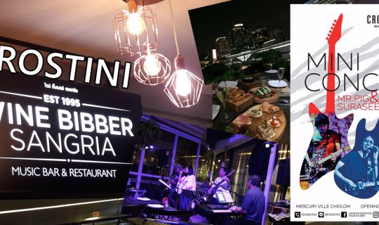 Cover Crostini & Wine Bibber Sangria Music Bar & Restaurant with a Surasee...
